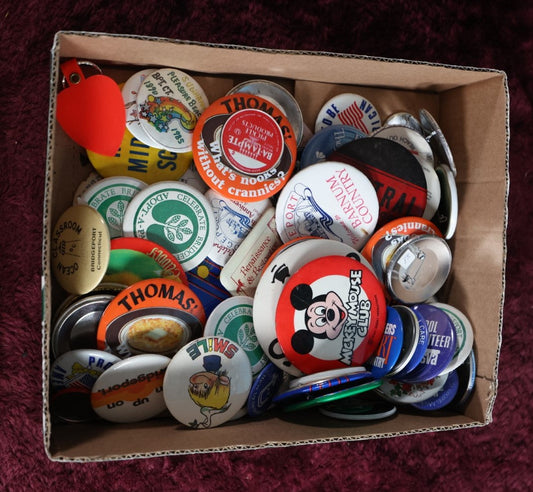 Lot 060 - Generous Lot Of Vintage And Modern Pinback Buttons, One Lot One Money