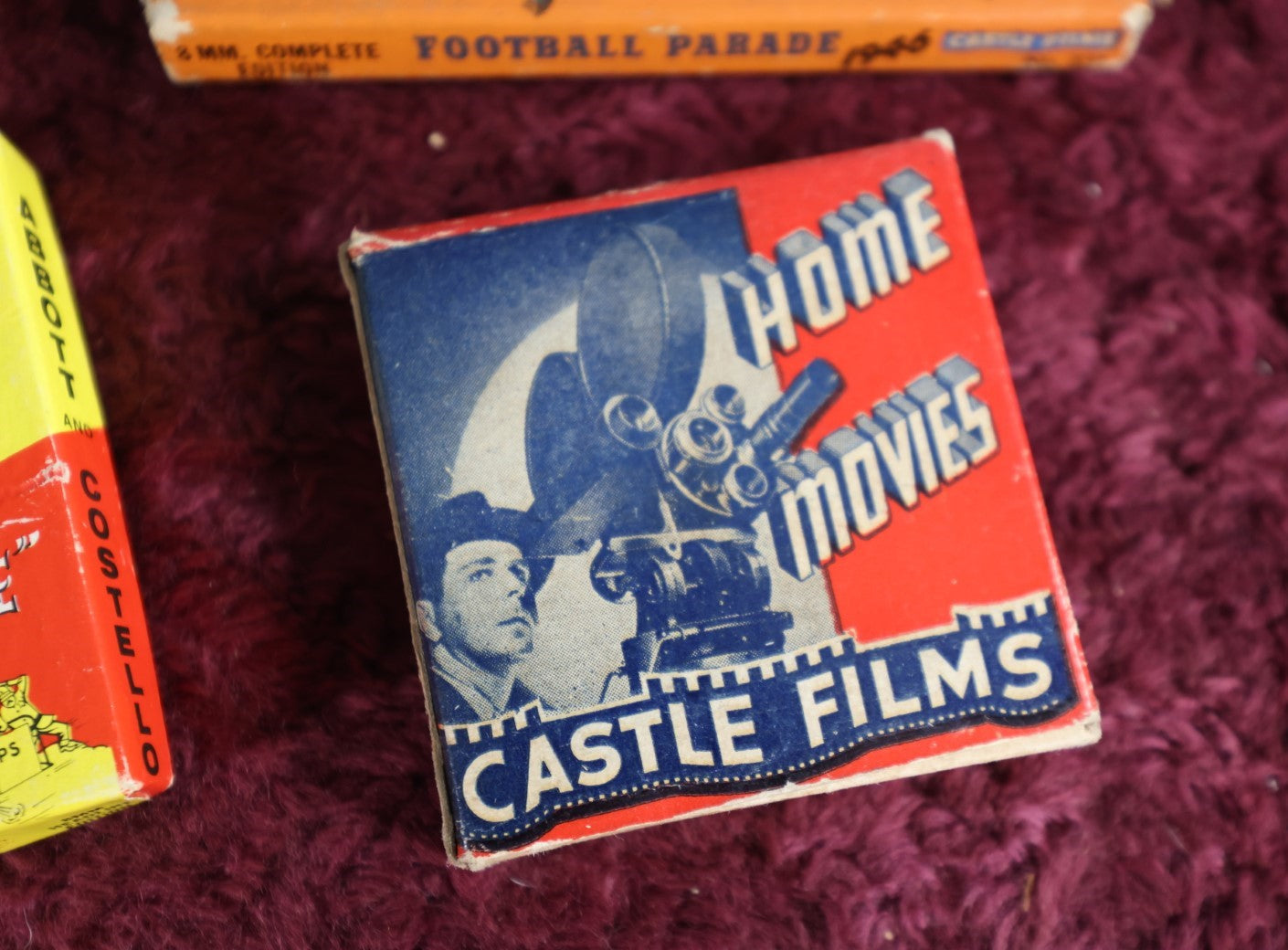 Lot 061 - Grouping Of Four Antique And Vintage 8Mm Movie Films, Sports, Castle Films, Abbott And Costello, Sold As Group 