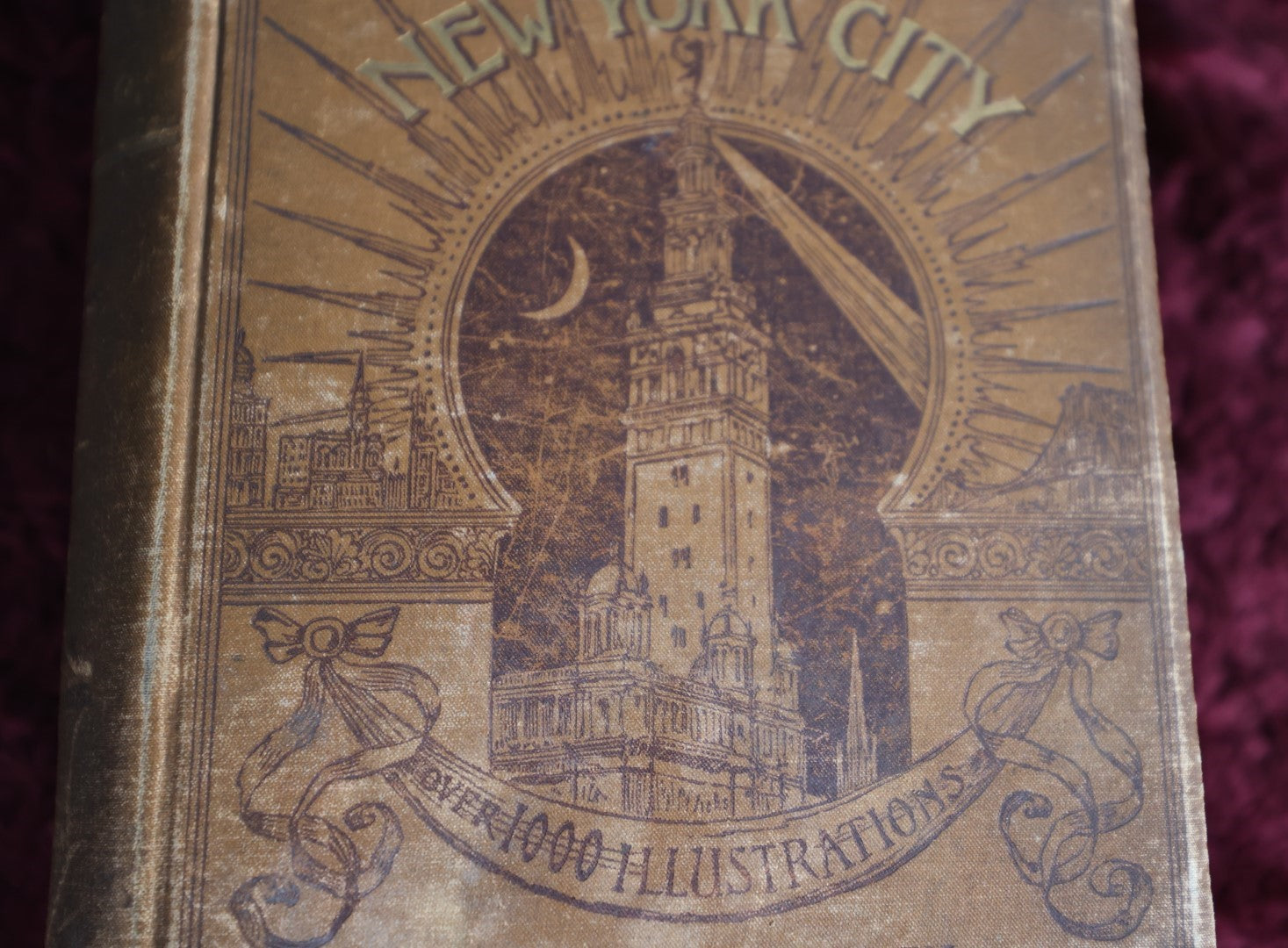 Lot 066 - King'S Handbook Of New York City, Antique Book, Edited And Published By Moses King, Second Edition, Water Damage, Poor Condition