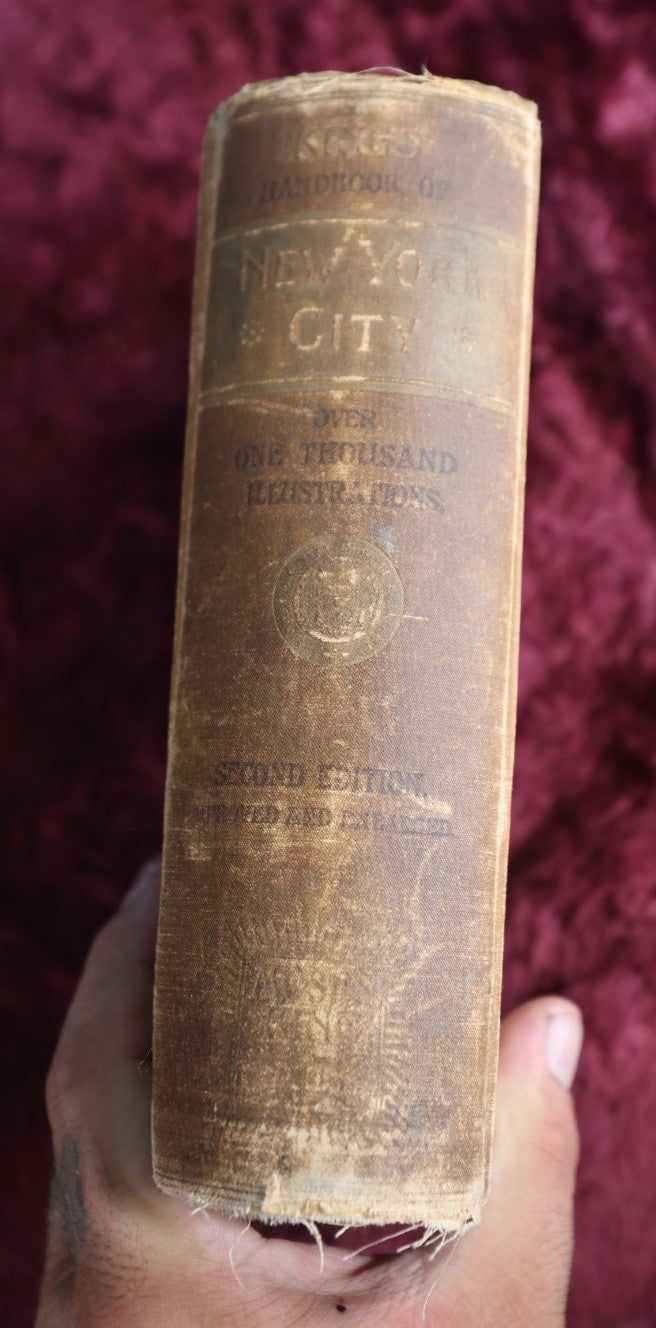 Lot 066 - King'S Handbook Of New York City, Antique Book, Edited And Published By Moses King, Second Edition, Water Damage, Poor Condition