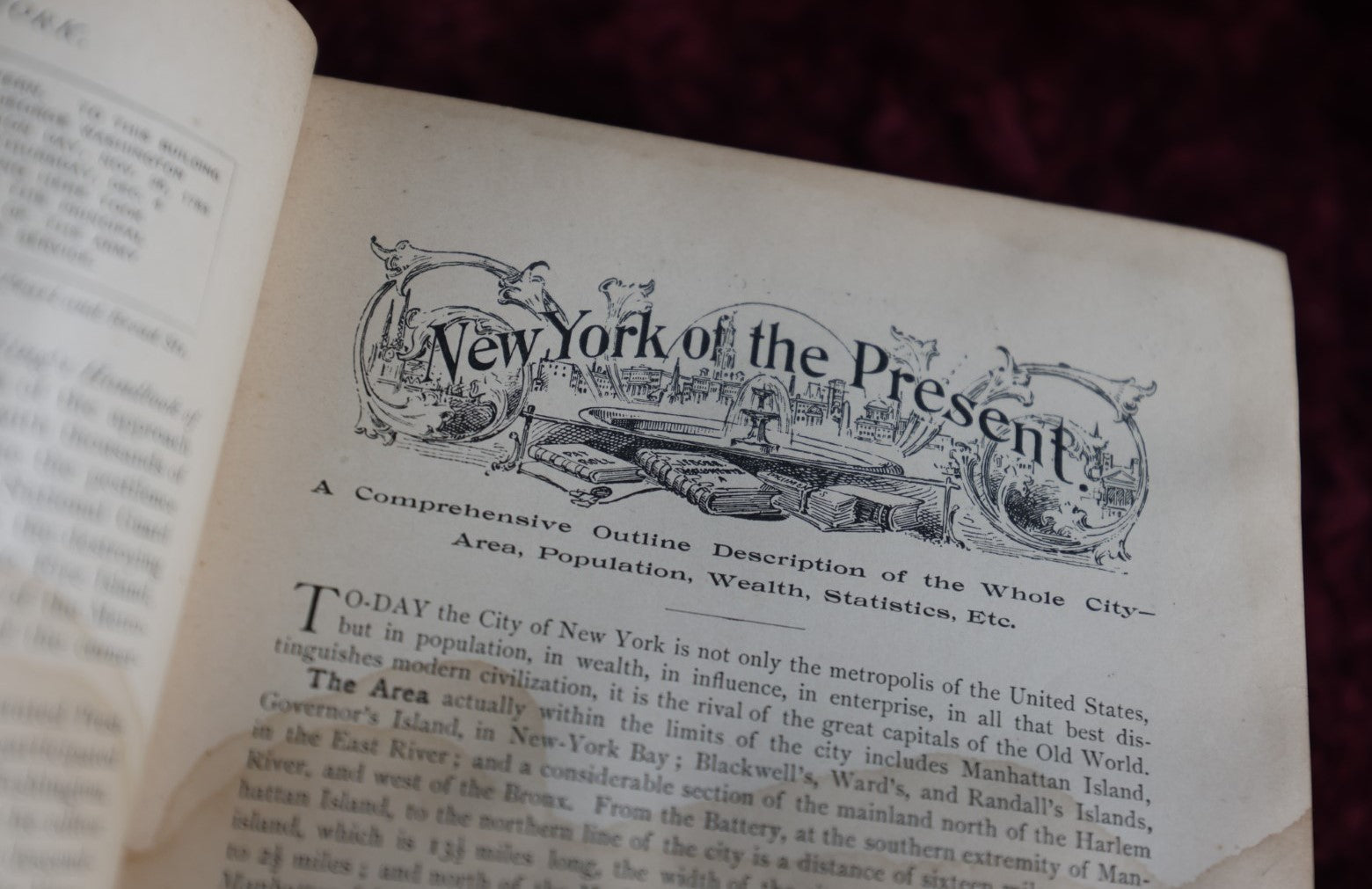 Lot 066 - King'S Handbook Of New York City, Antique Book, Edited And Published By Moses King, Second Edition, Water Damage, Poor Condition