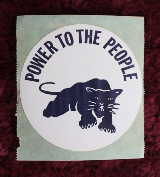 Lot 070 - Vintage Power To The People Black Panthers Sticker, N.O.S.