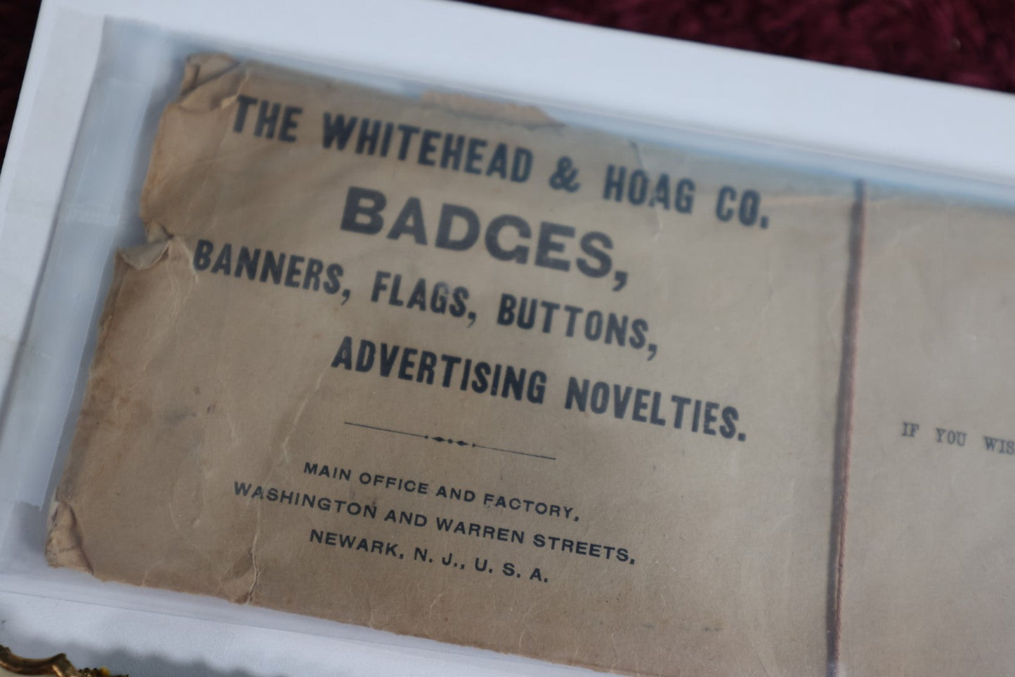 Lot 079 - Antique I.O.O.F. Odd Fellows Miltonia Lodge No. 52 Milton Mills, N.H. Ribbon Badhe With Envelope, Whitehead And Hoag Co.