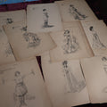 Lot 083 - Grouping Of Victorian Woman Newspaper Clipping Illustrations, Boston Sunday Herald, April 28, 1901, Victorian Fashion, Ten Pieces
