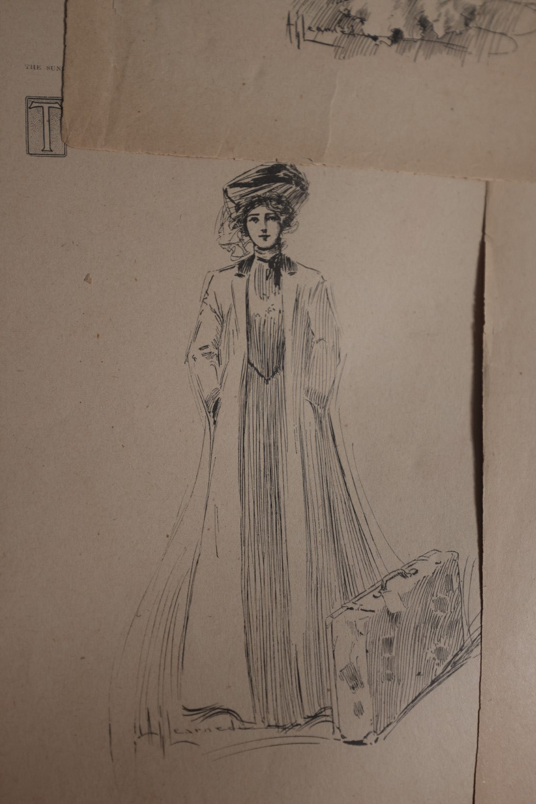 Lot 083 - Grouping Of Victorian Woman Newspaper Clipping Illustrations, Boston Sunday Herald, April 28, 1901, Victorian Fashion, Ten Pieces