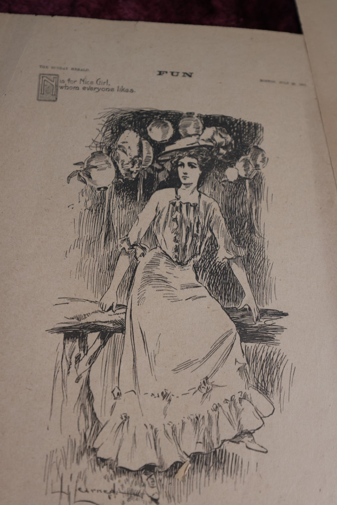 Lot 083 - Grouping Of Victorian Woman Newspaper Clipping Illustrations, Boston Sunday Herald, April 28, 1901, Victorian Fashion, Ten Pieces