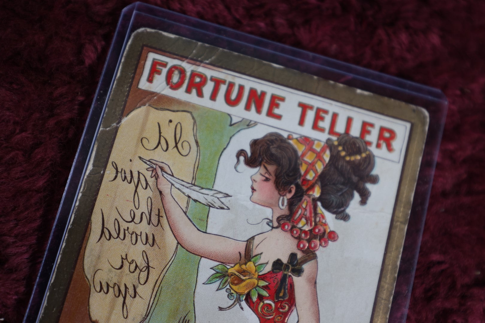 Lot 085 - Antique Fortune Teller Postcard, Signed Dwig