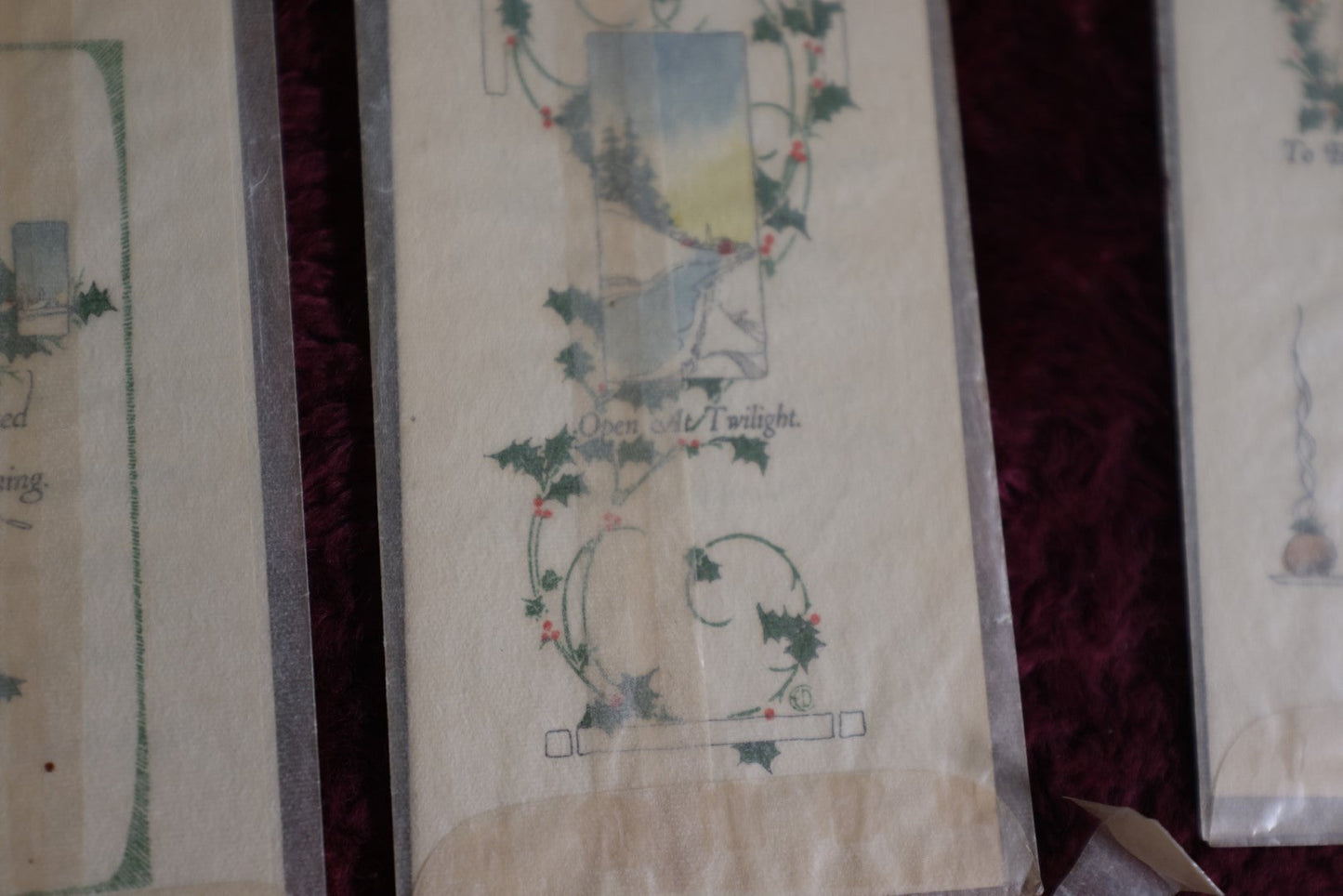 Lot 093 - Grouping Of Six Vintage Christmas Advent Cards In Sleeves