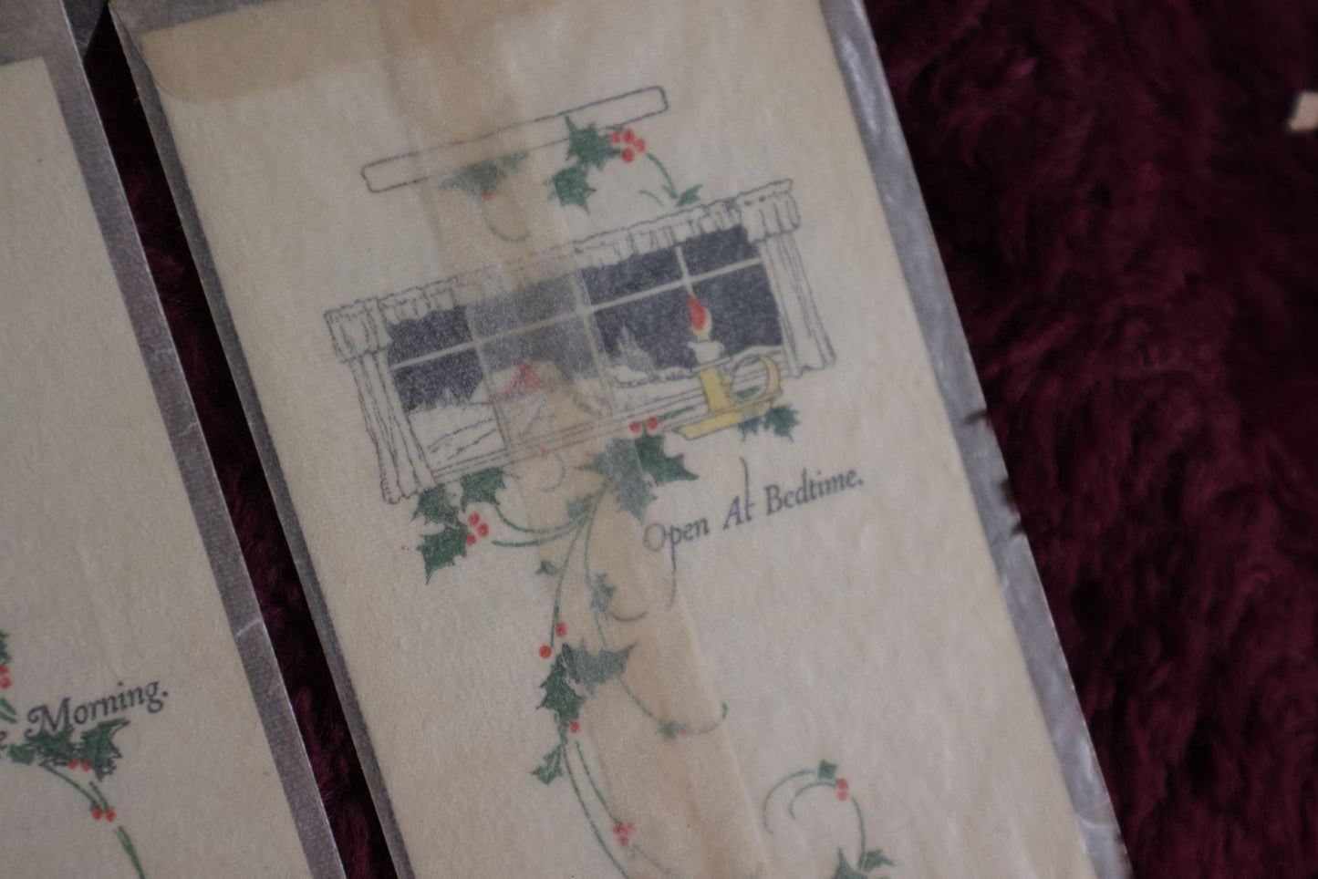 Lot 093 - Grouping Of Six Vintage Christmas Advent Cards In Sleeves