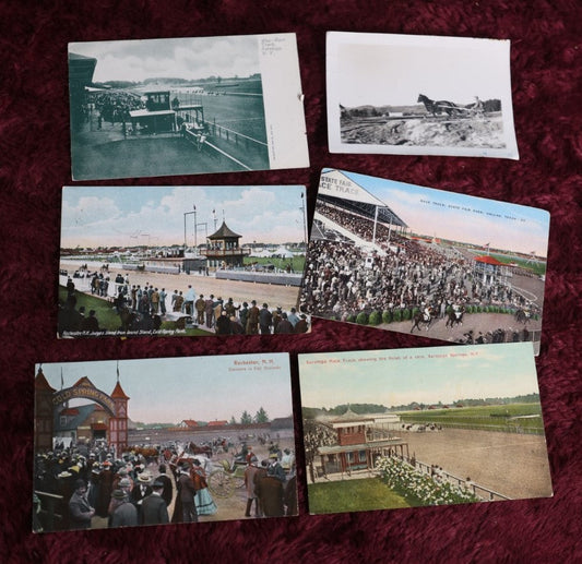 Lot 094 - Six Piece Grouping Of Racing Postcards And Photos, Horse Racing, Rochster, N.H. Fairgrounds, Saratoga Race Track, Dallas Texas State Fair