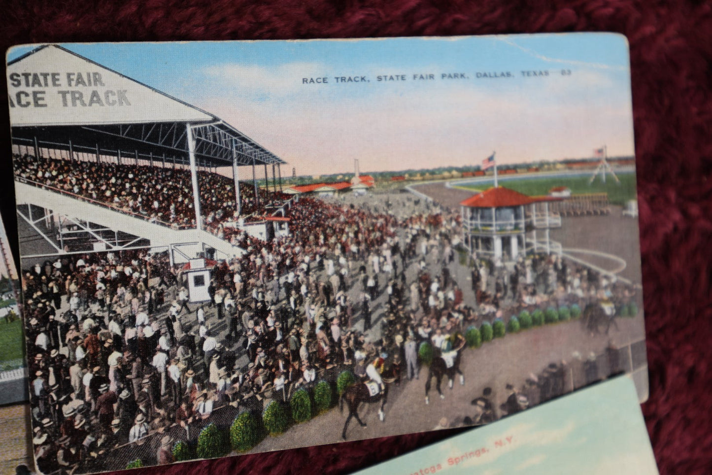 Lot 094 - Six Piece Grouping Of Racing Postcards And Photos, Horse Racing, Rochster, N.H. Fairgrounds, Saratoga Race Track, Dallas Texas State Fair