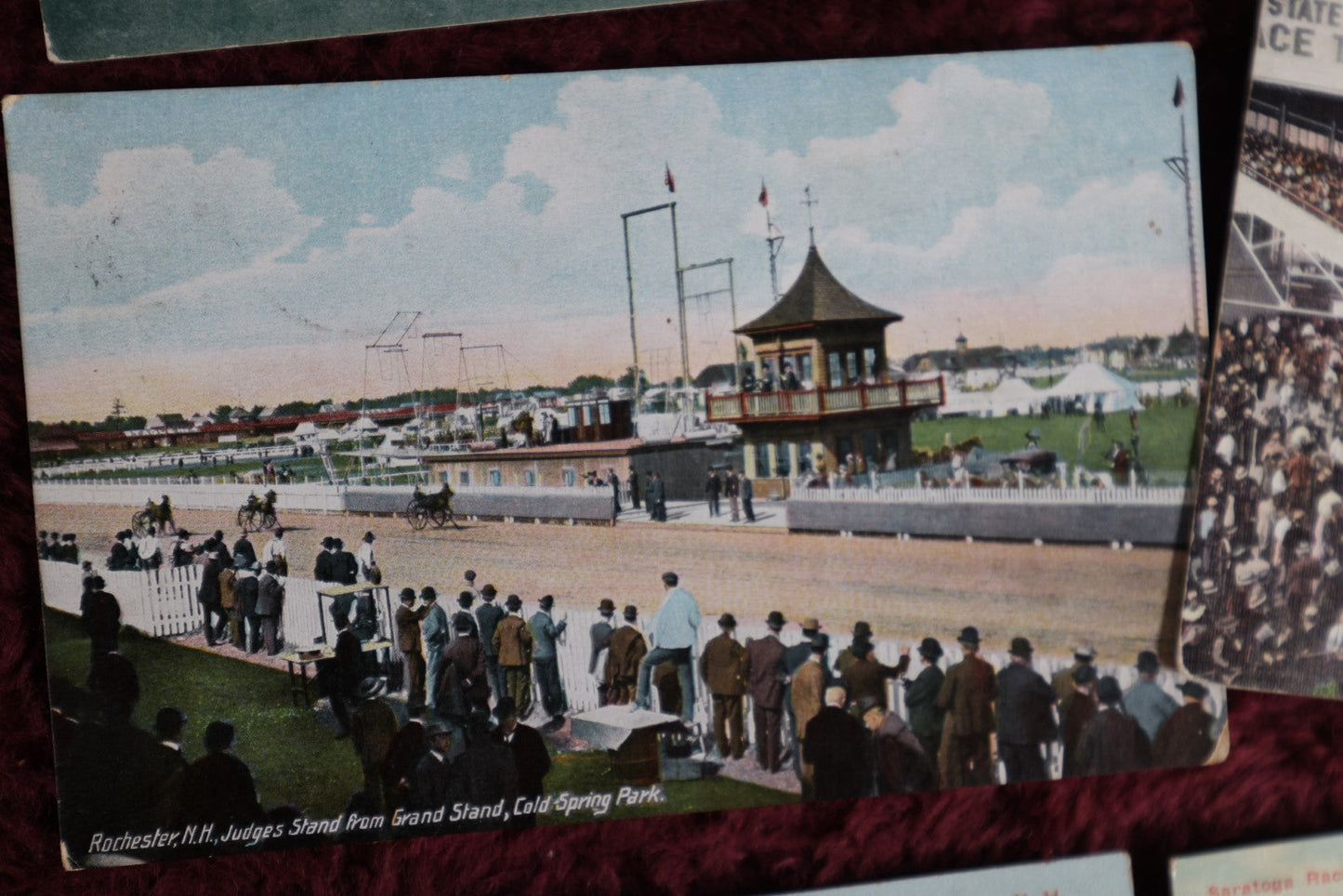 Lot 094 - Six Piece Grouping Of Racing Postcards And Photos, Horse Racing, Rochster, N.H. Fairgrounds, Saratoga Race Track, Dallas Texas State Fair