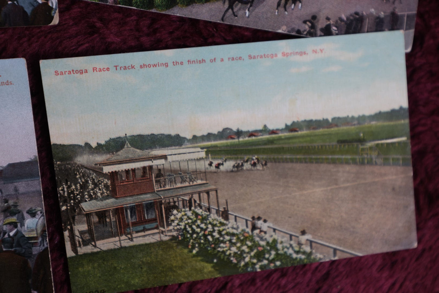 Lot 094 - Six Piece Grouping Of Racing Postcards And Photos, Horse Racing, Rochster, N.H. Fairgrounds, Saratoga Race Track, Dallas Texas State Fair