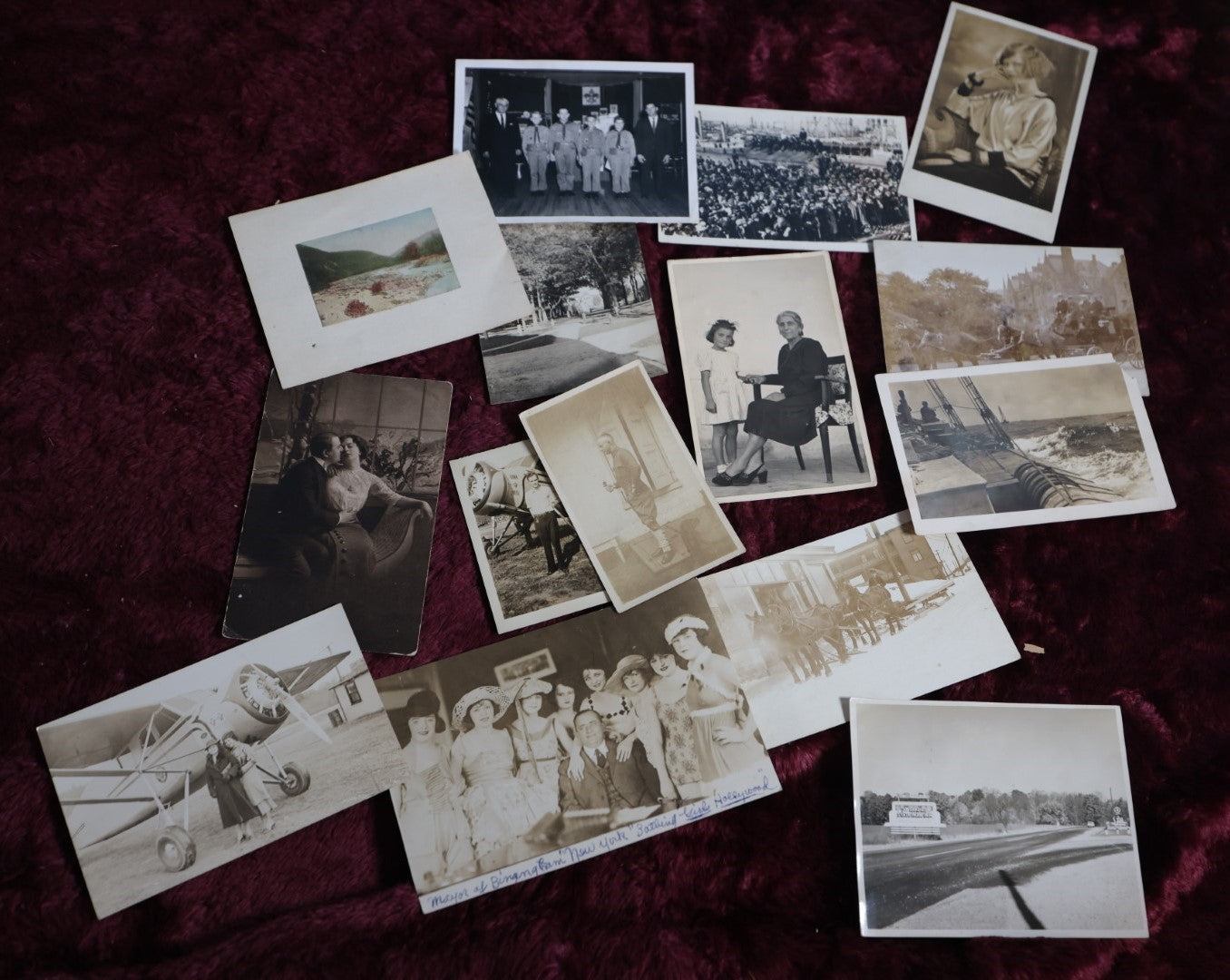 Lot 099 - Grouping Of 15 Antique Real Photo Postcards And Photographs, Horses, Planes, Etc