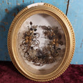 Lot 108 - Victorian Hair Wreath Shadow Box From Identified Individuals, Polly Calif, Susan Calif, Ann Calif, Rosanna Rolfe - Made By A.J. Simpson & Co. Picture Frames, Lowell, Massachusetts