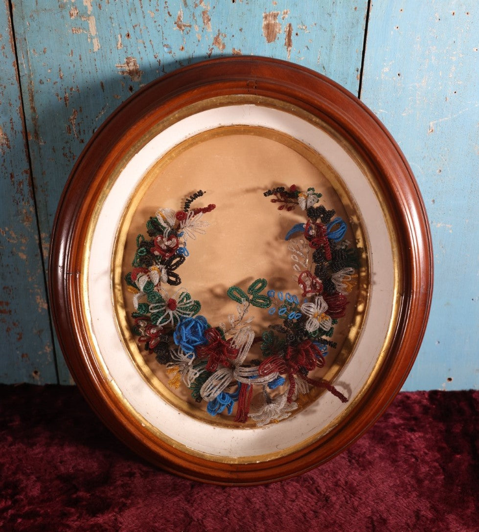 Lot 109 - Large Victorian Beaded Flower Shadow Box