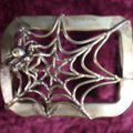 Lot 121 - Brass Spider Web Belt Buckle, Vintage, Made 1977 By Dick Peck