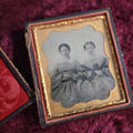 Lot 123 - 1/6Th Plate Ambrotype Of Two Women, Possible Sisters, In Split Union Case