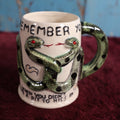 Lot 124 - Vintage Porcelain Snake Mug, Red Jeweled Eyes, Probably Made In Japan, "I Remember You When You Didn'T Have A Pit To Hiss In," Bottom Marked 9005