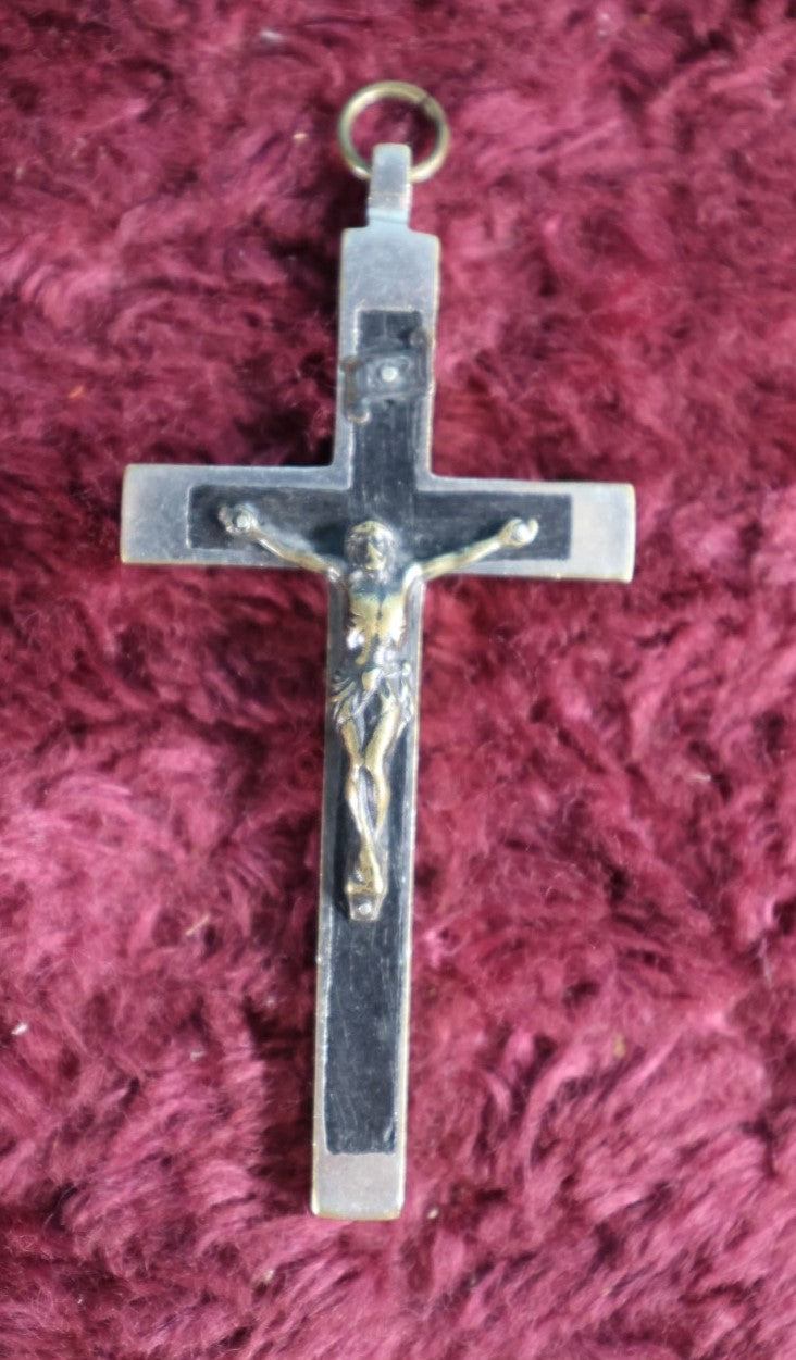 Lot 132 - Antique Wood And Metal Crucifix - Approximately 3.75"