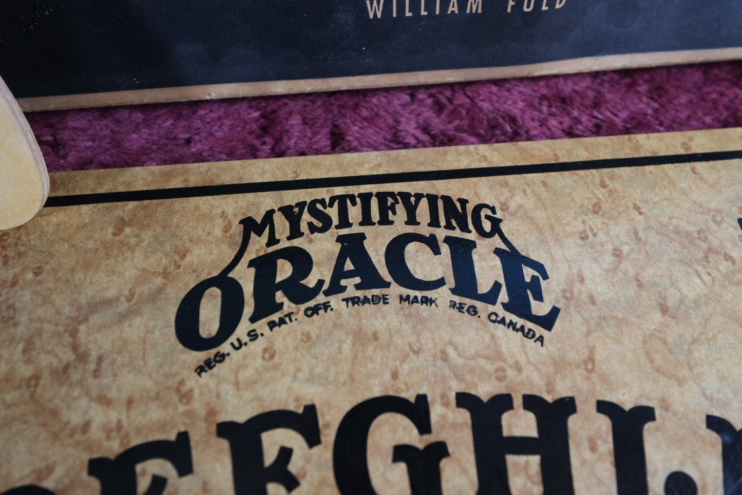 Lot 001 - William Fuld "Mystifying Oracle" Ouija Board With Box And Original Planchette, Patent No. 114,534, Circa 1939