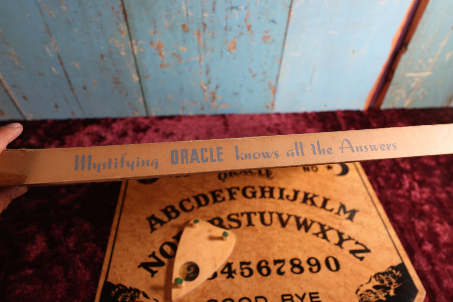 Lot 001 - William Fuld "Mystifying Oracle" Ouija Board With Box And Original Planchette, Patent No. 114,534, Circa 1939