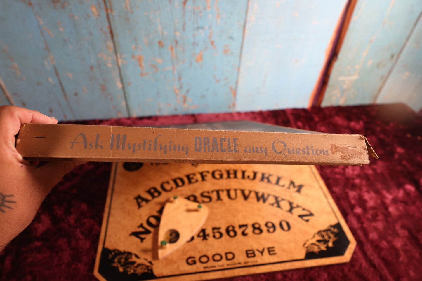 Lot 001 - William Fuld "Mystifying Oracle" Ouija Board With Box And Original Planchette, Patent No. 114,534, Circa 1939