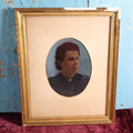 Lot 007 - Full Plate Tintype Portrait Of Woman, Hand Tinted And Painted, In Gold Colored Gesso Frame, Note Frame Losses