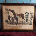 Lot 021 - Antique Horse Racisng Caricature Lithograph, "A Crack Trotter Between The Heats," Horse Drinking Whiskey, Currier And Ives, 1875, Tears