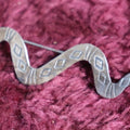 Lot 038 - Vintage Sterling Silver Flat Snake Brooch, Marked Sterling, Pinback