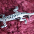 Lot 040 - Vintage Unmarked Bejewelled Lizard Brooch, Pinback