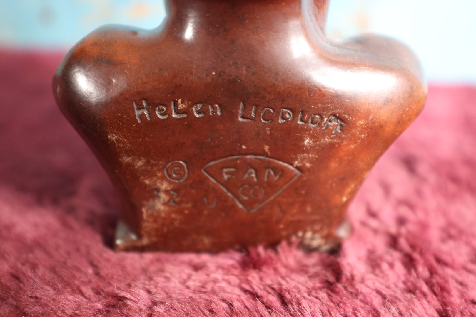 Lot 050 - Antique Baby Pan Bookend, Single, By Helen Liedoff, By Fan Co., Note Losses, Chips