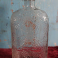 Lot 052 - Antique Hiram Walker Spider Web Whiskey Clear Glass Bottle With Cap
