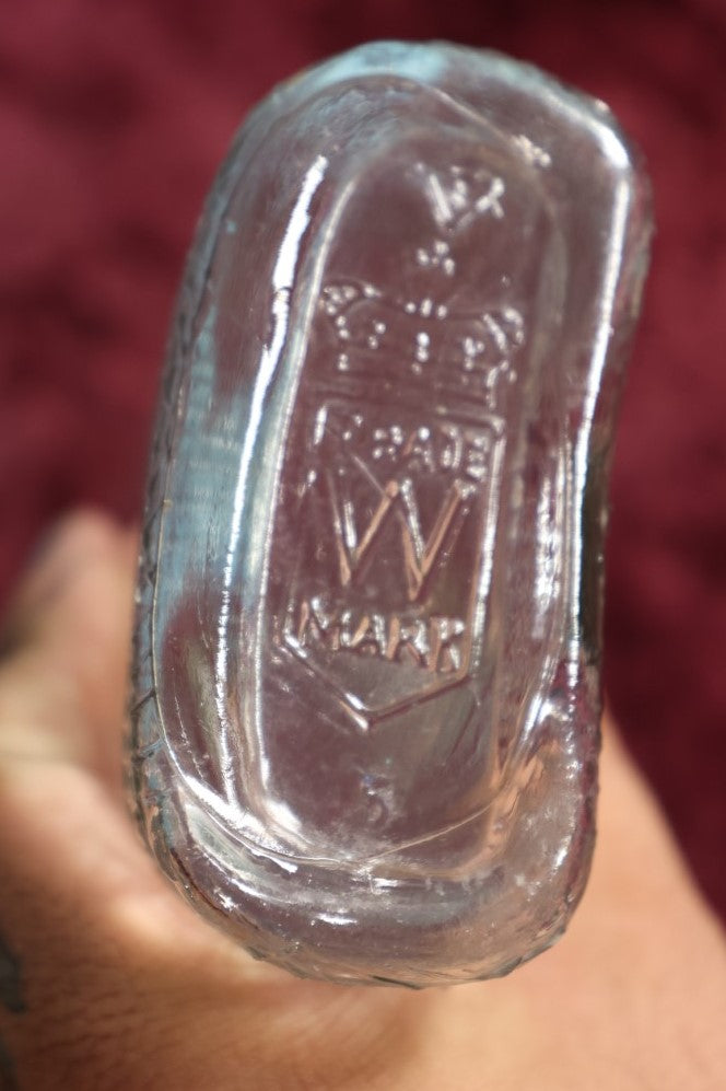 Lot 052 - Antique Hiram Walker Spider Web Whiskey Clear Glass Bottle With Cap