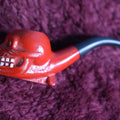 Lot 054 - Vintage Hand Carved Red Skull Briarwood Pipe