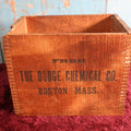 Lot 071 - Dodge Chemical Company, Boston, Massachusetts, Finger-Jointed Wooden Crate, Darker Patina, Manufacturer Of Embalming Fluids