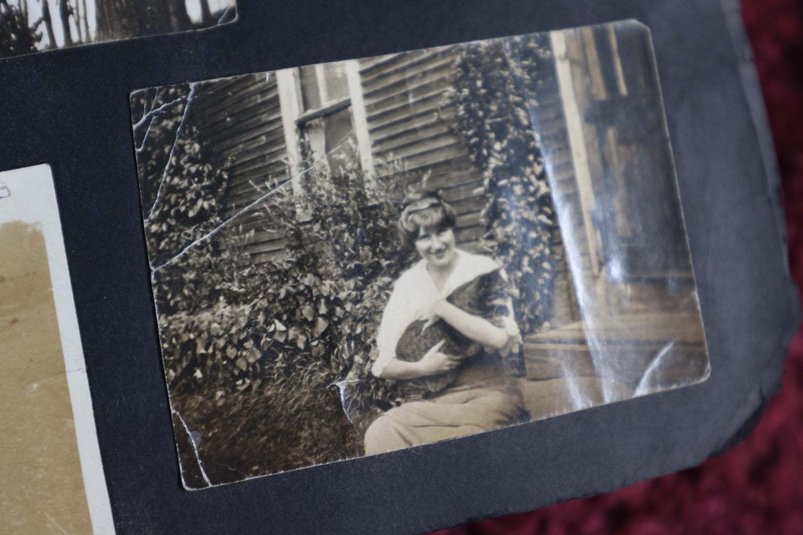 Lot 078 - Antique Early 20Th Century Snapshot Photo Album With Approximately 150 Photos Of Young Women, Children, Etc