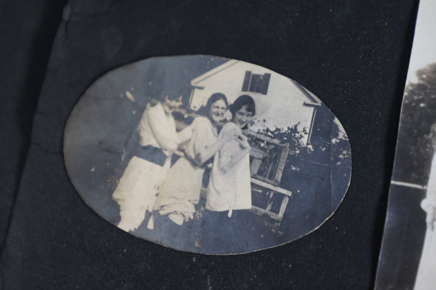 Lot 078 - Antique Early 20Th Century Snapshot Photo Album With Approximately 150 Photos Of Young Women, Children, Etc