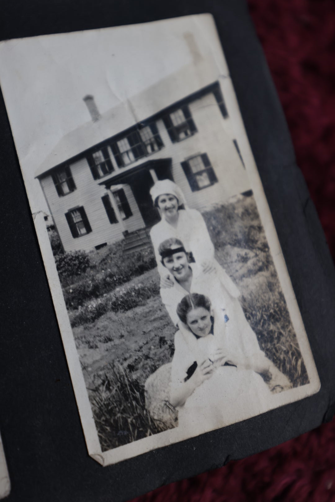 Lot 078 - Antique Early 20Th Century Snapshot Photo Album With Approximately 150 Photos Of Young Women, Children, Etc