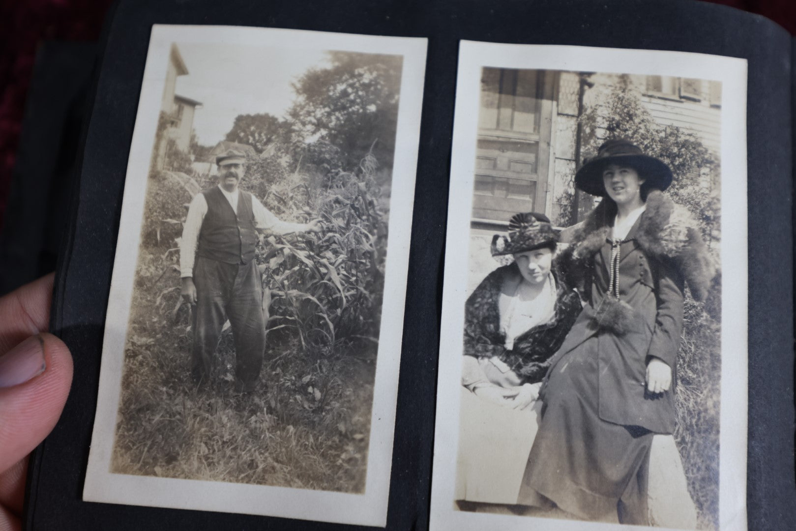 Lot 078 - Antique Early 20Th Century Snapshot Photo Album With Approximately 150 Photos Of Young Women, Children, Etc