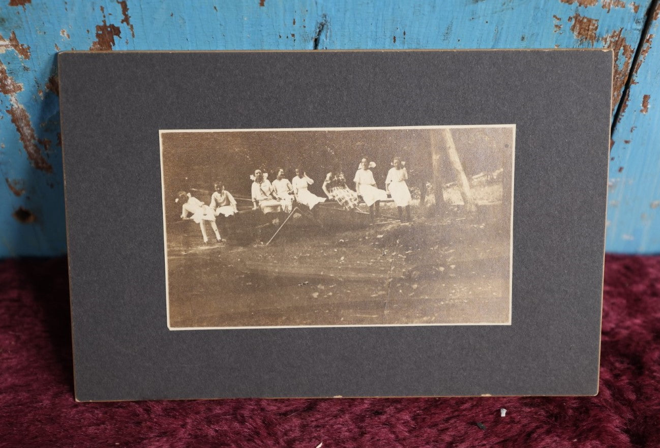 Lot 083 - Antique Boarded Photo Of Group Of Young Girls On See-Saw, Hulmville Park Sunday Class Picture, Helen