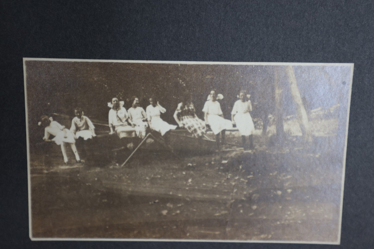 Lot 083 - Antique Boarded Photo Of Group Of Young Girls On See-Saw, Hulmville Park Sunday Class Picture, Helen