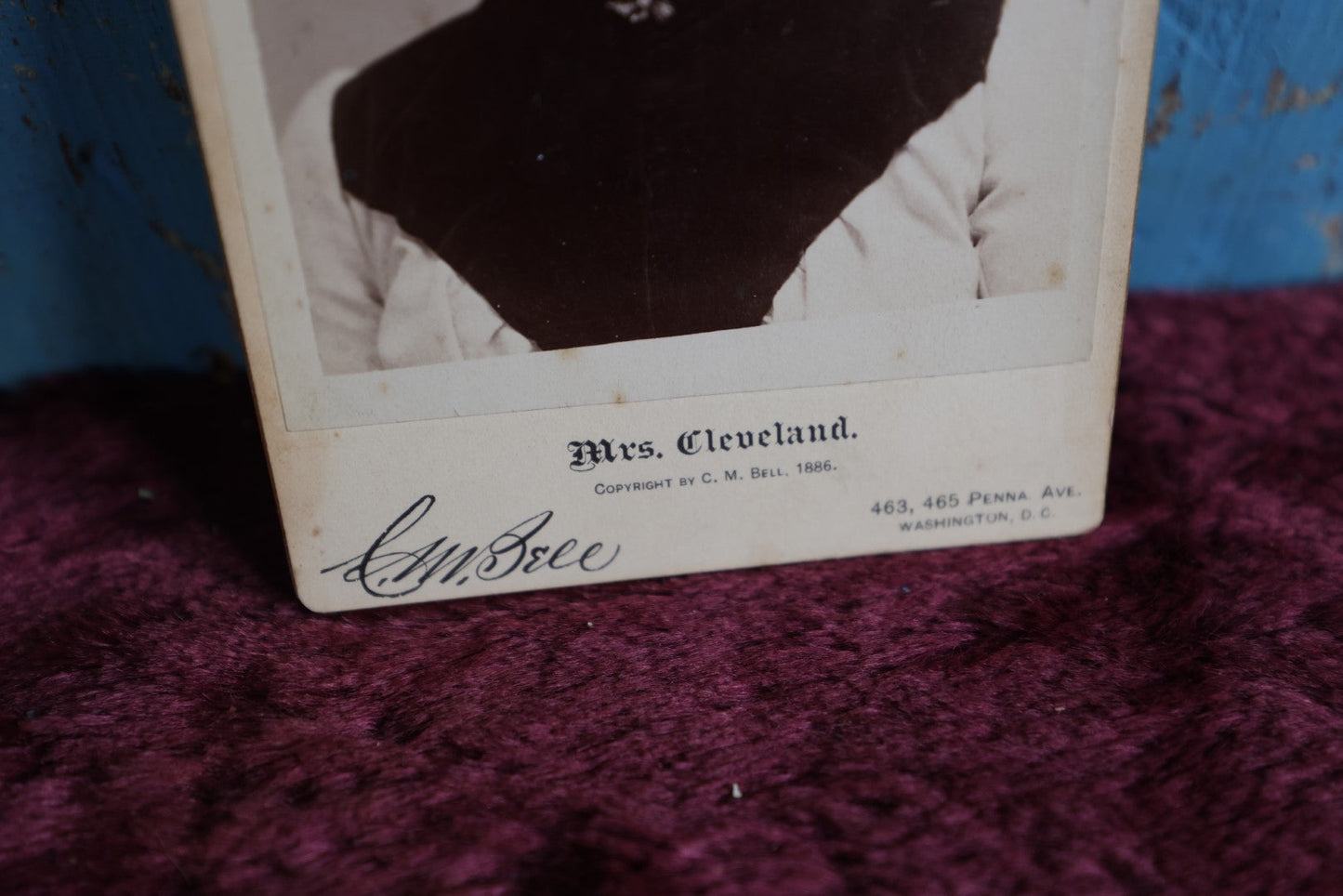 Lot 091 - Antique Cabinet Card Photograph Of Mrs. Frances Folsom Cleveland, Wife Of President Grover Cleveland, Photographed By C.M. Bell, Pennsylvania Avenue, Washington, D.C.