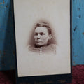 Lot 092 - Antique Cabinet Card Photo Of Woman With Little To No Neck, Photographed By Excelsior Studio, Ludwigs Block, Chicopee, Massachusetts