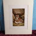 Lot 109 - Antique Unframed Chromolithograph Of Tigers, Published By Selmar Hess, New York, Matted