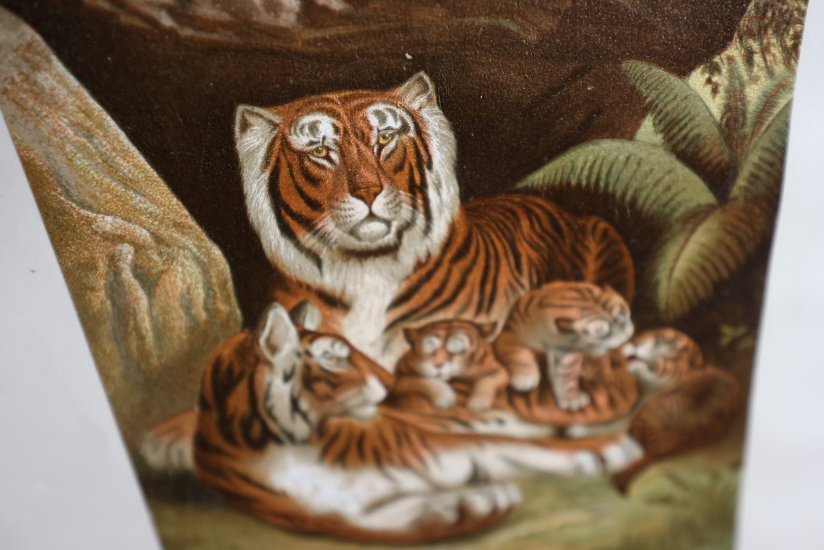 Lot 109 - Antique Unframed Chromolithograph Of Tigers, Published By Selmar Hess, New York, Matted