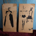 Lot 110 - Antique Hand Drawn Pen And Ink Fashion Designs, Woman In Cape, Parade And More, Two Pieces