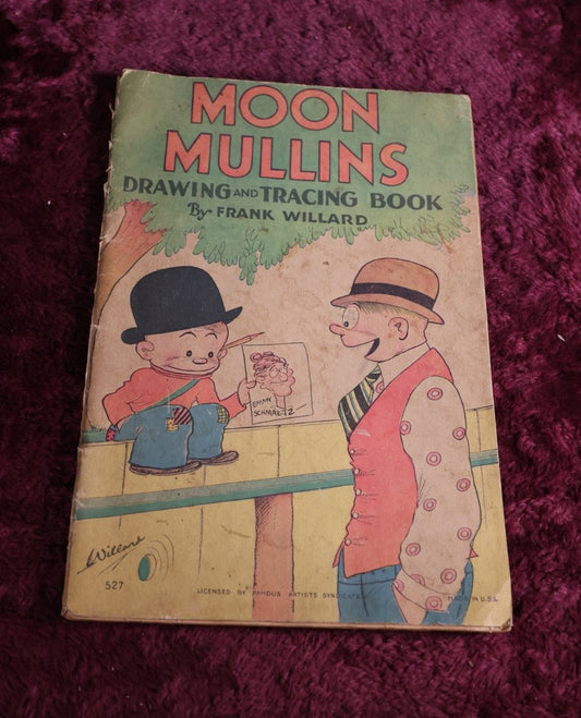 Lot 121 - Antique Moon Mullins Drawing And Tracing Book By Frank Willard, License By Famous Artists Syndicate, Copyright 1932, Mcloughlin Bros, Springfield, Massachusetts