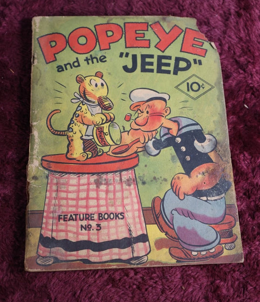 Lot 122 - Early Popeye Comic Book In Craft Condition, Severe Rodent Damage, Pope And The "Jeep" Ten Cent Comic, Feature Books No. 3, Copyright 1936