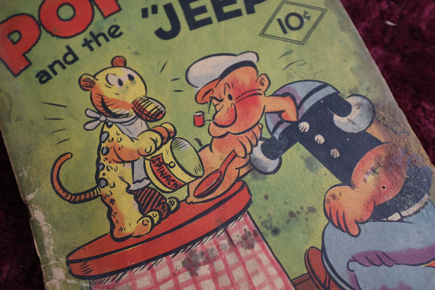 Lot 122 - Early Popeye Comic Book In Craft Condition, Severe Rodent Damage, Pope And The "Jeep" Ten Cent Comic, Feature Books No. 3, Copyright 1936